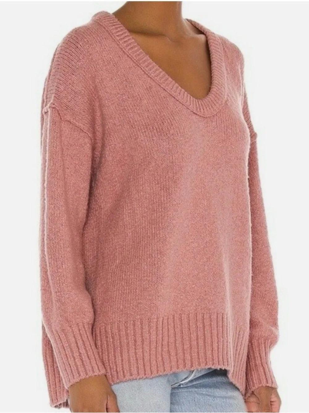 Free People Brookside Tunic Sweater in Alpine Pink Size XL - Picture 3 of 10